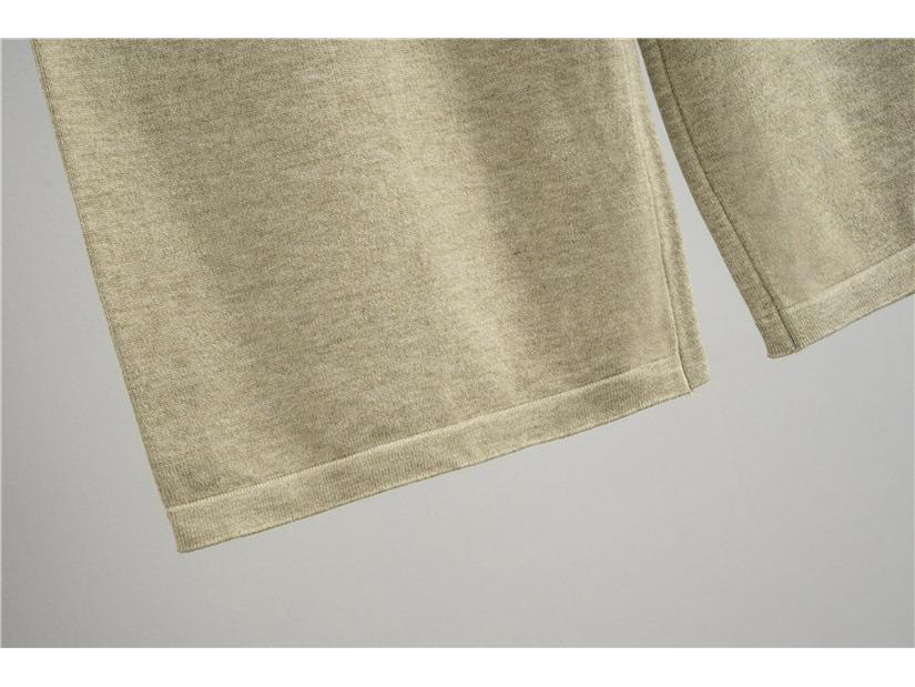 Женский модный вязаный комплект Осень/Зима: Свитер на молнии до середины и брюки широкого кроя