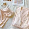 Solid Color Ice Silk Pajamas Women'S Summer Thin Foreign Style High-Value Short-Sleeved Loungewear Two-Piece Set Can Be Worn Outside