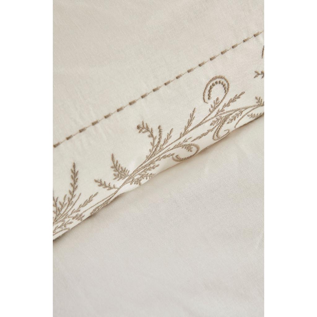 Maisa Double Embroidered Duvet Cover Set Beige