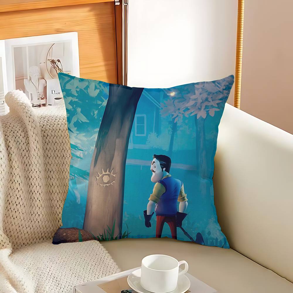 Popular Horror Game H-Hello N-Neighbor 2 Pillow Cover Sofa Cushion Cover Home Room Decoration Children Gift