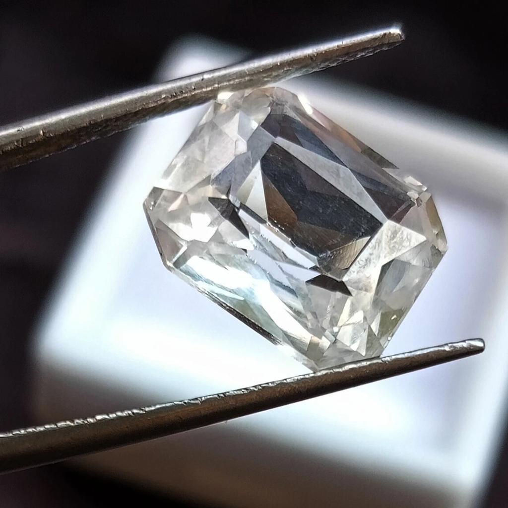 Certified Natural White Sapphire Emerald Cut 9.80 Ct Rare Loose Gemstone
