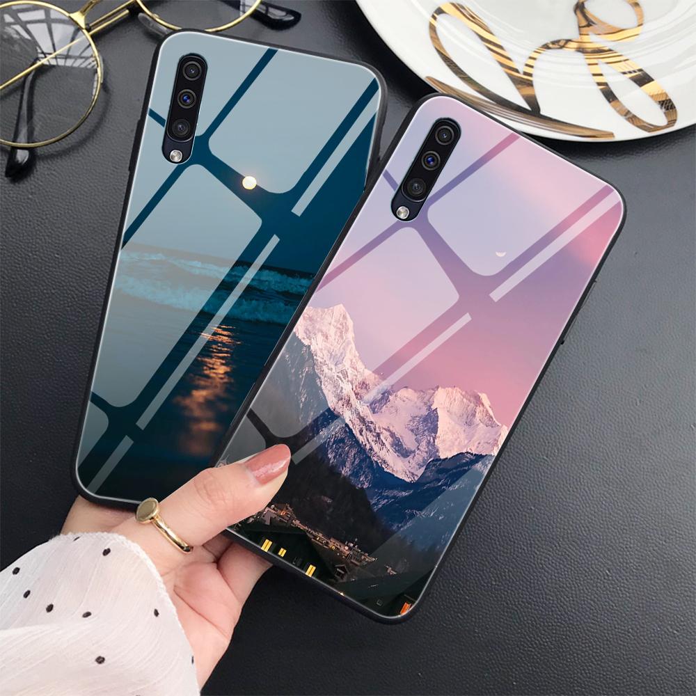 Чехол с горным пейзажем для Samsung Galaxy A71 A72 A70 A73 A53 A13 5g A03 A22 A21s A03 Core A42 A52, защитный стеклянный чехол