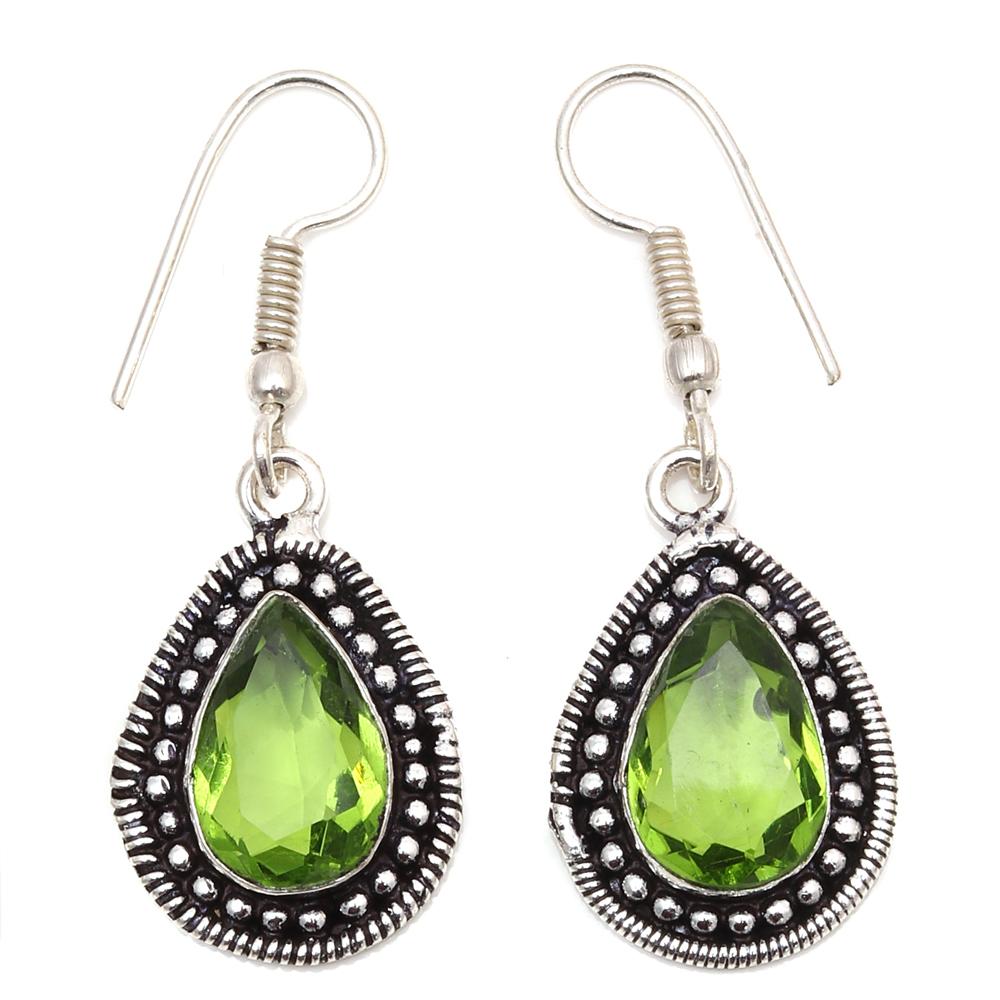 Peridot Quartz Gemstone Friends Jewelry Necklace Set 18-20''