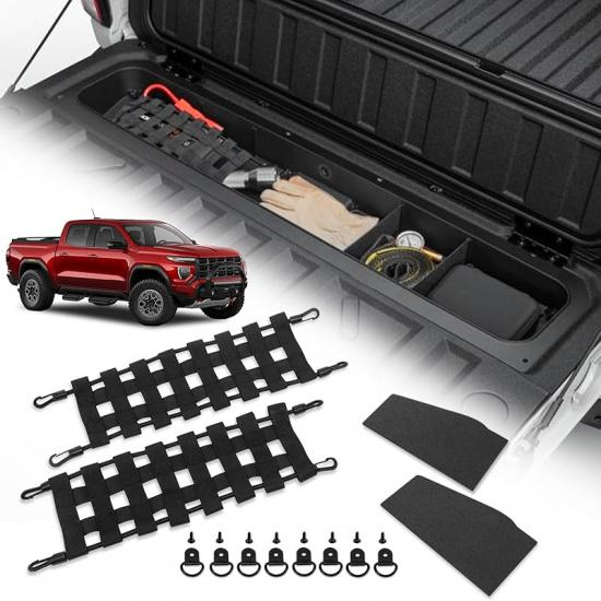 Органайзер для задней двери, совместимый с Chevy Colorado/GMC Canyon 2025 2024 | Грузовые сетки для задней двери, разделители, D-кольца, совместимые с Chevy Colorado/GMC