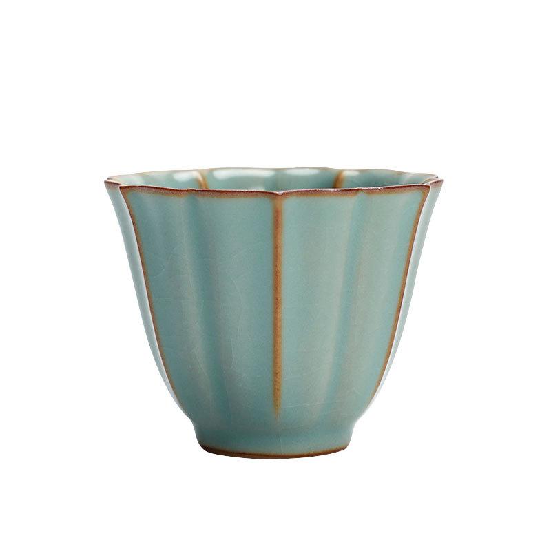 Ru kiln small teacup can raise ice-cracked tea cup single cup for women's personal use master cup ceramic household cup