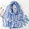 88*180cm Women Viscose Scarf Shawl Cotton Linen Feeling Tassel Pashmina Muslim Hijab Wrap Lady Female