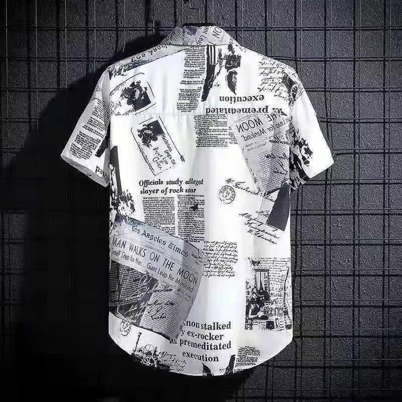 Мужская рубашка с принтом для отдыха на море, повседневный топ большого размера, пляжная одежда большого размера
