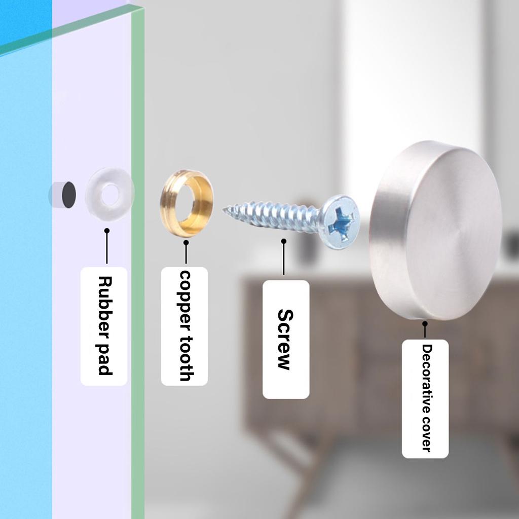 40 шт. Зеркальные винты со стальными декоративными колпачками Декоративные шляпки гвоздей Крышки для винтов для сантехники в ванной и на кухне