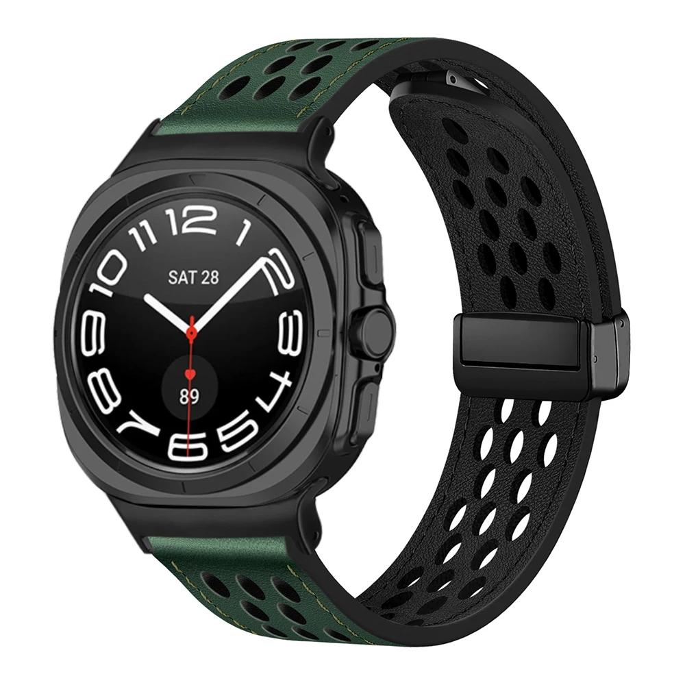 Кожаный ремешок для Samsung Galaxy Watch ultra Strap 47 мм, браслет Correa Accessories для Samsung Galaxy Watch 7 Ultra Band 47 мм