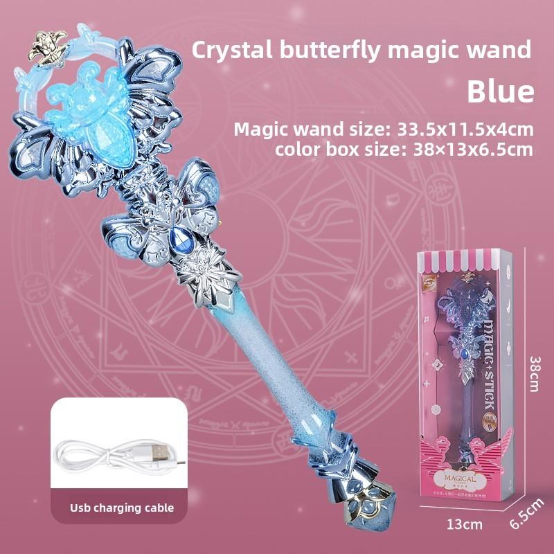 Кристальная палочка феи-бабочки с подсветкой и звуком для девочек, детский подарок