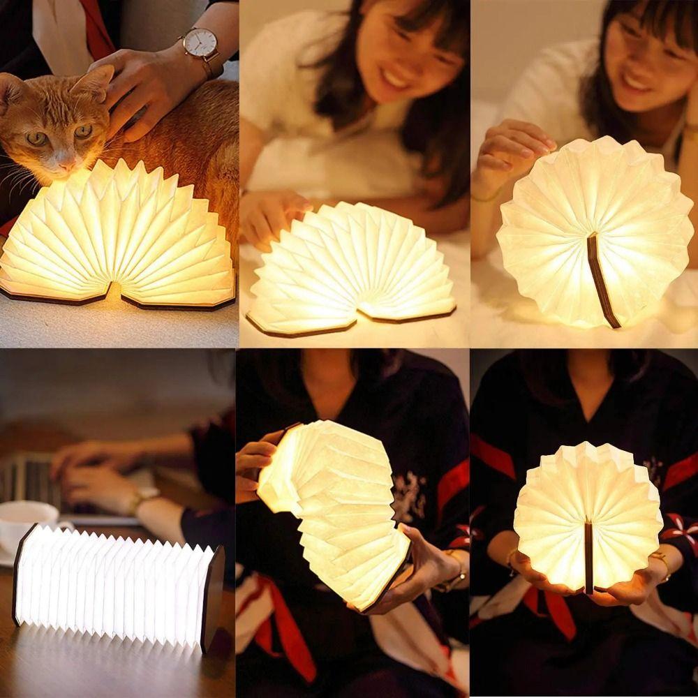 С отсоединяемой ручной полосой, деревянный перекидной ночник, 2 цвета, светодиодная настольная лампа, прикроватная