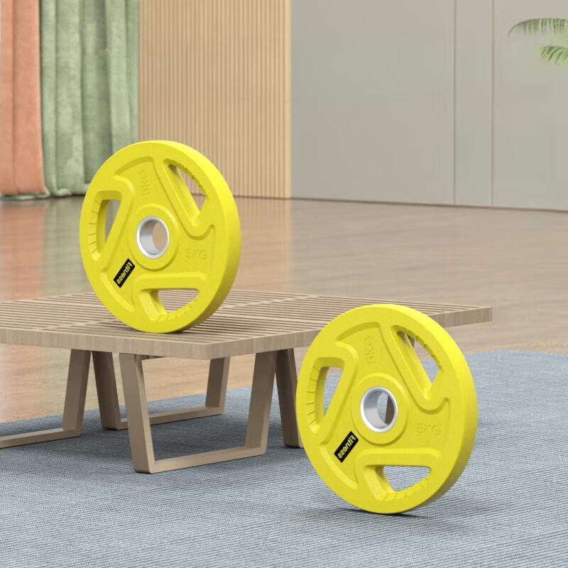 Jian Jun Shuo Rubberized Three-Hole Barbell Weight Plates