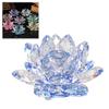Faux Crystal Lotus Figurine Glass Craft Collection Clear Lotus Table Decoration Lotus Paperweight for Good Luck Peace Desk Decor