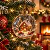 2D Flat Pattern Christmas Ball Ornament Shatterproof Hanging Light Up Ornament  Holiday