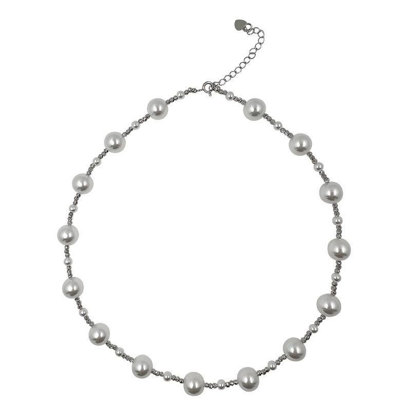Shijia Pearl Australian White Cut Star Pearl Necklace Elegant True Gray Pearl Sweater Chain for Women