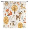 Autumn Forest Cartoon Animal Owl Fox Deer Sheer Curtains for Living Room Decoration Window Curtains Kitchen Tulle Voile Curtains