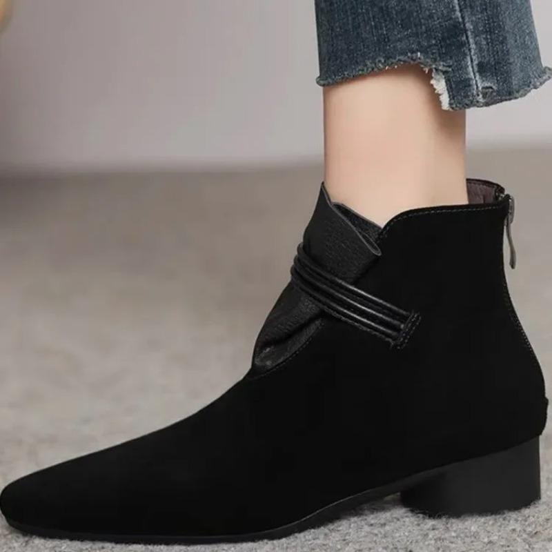 Fashion Shoes Female Hot Sale Slip On Autumn Women's Pumps Pointed Toe Mixed Colors Flock Mid Heeled Profession Pumps