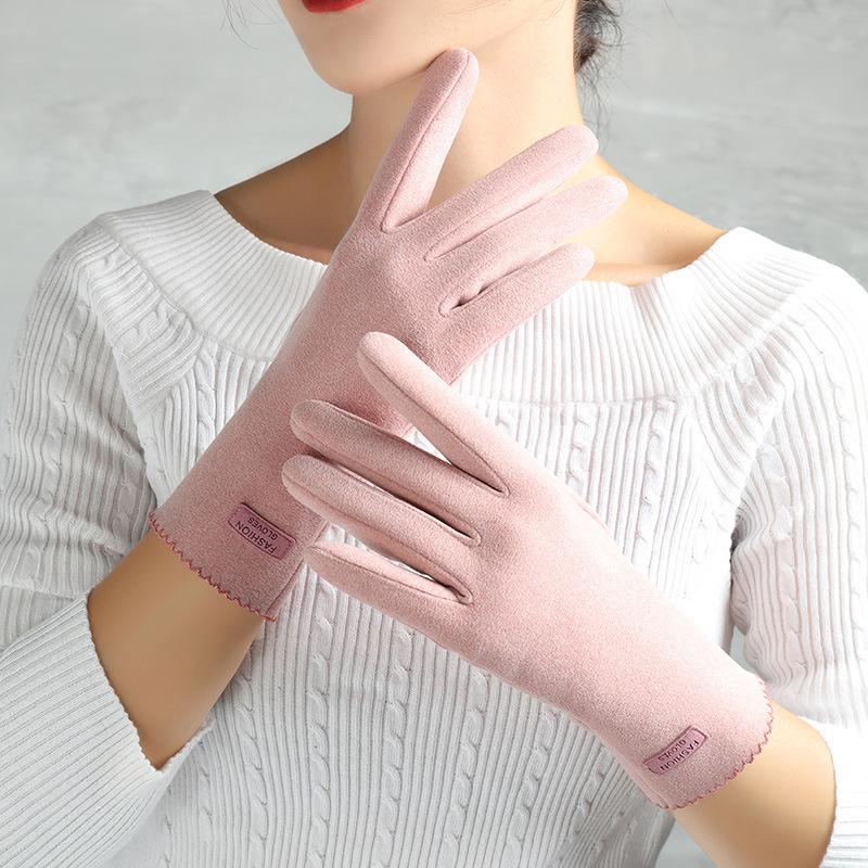 Ветрозащитные перчатки для сенсорного экрана, женские зимние теплые перчатки с длинными пальцами для женщин, молодых студентов