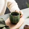 Japanese Ceramic Coffee Cup 420ml Retro Green/White/Yellow Office Household Breakfast Oatmeal Milk Juice Tea Mug Latte Drinkware