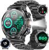 Military Smart Watch for Men 800mAh Smart Watches with LED Flashlight for Android/iOS Bluetooth Call Fitness Tracker with Heart Rate/Sleep Tracking