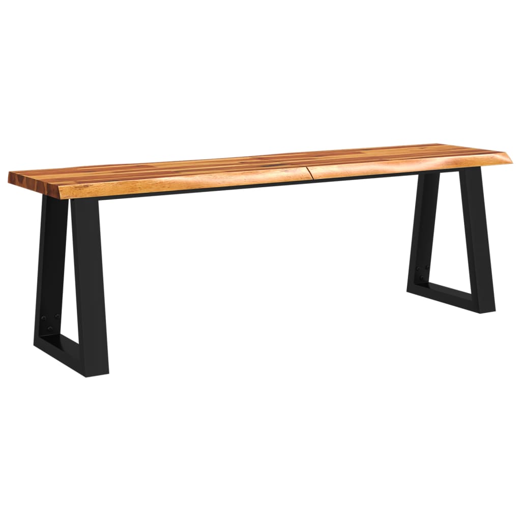 Скамья с живым краем 140 см из массива акации