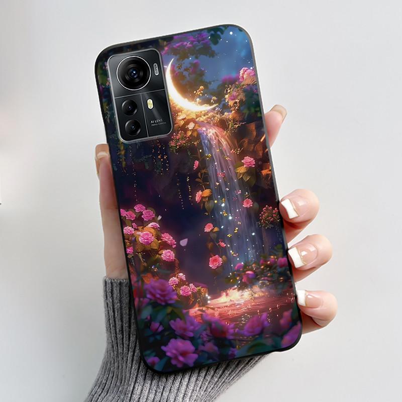 Phone Case For ZTE Blade A72s/Optus X Max/Blade V41 Smart Soft Silicone Black Case Lovely Pattern Puppy Rabbit Shockproof Shell