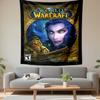 World of Warcraft Tapestry Wall Hanging, Blizzard Game Logo Poster Art, Gamer Wall Decor for Bedroom Living Room Dorm