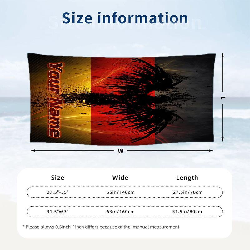 Beach Towel Germany national football team Print Custom Name Text Soft Towel for Swimming Pool