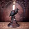 1Pc Halloween Owl Crow Candle Holder Candlestick Desktop Ornament Resin Home Decoration Craft Statue