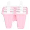 Household Pink Silicone Ice Cream Molds DIY Making Mold Tool with Handles Kitchen Supplies6 Ice Cream Mold