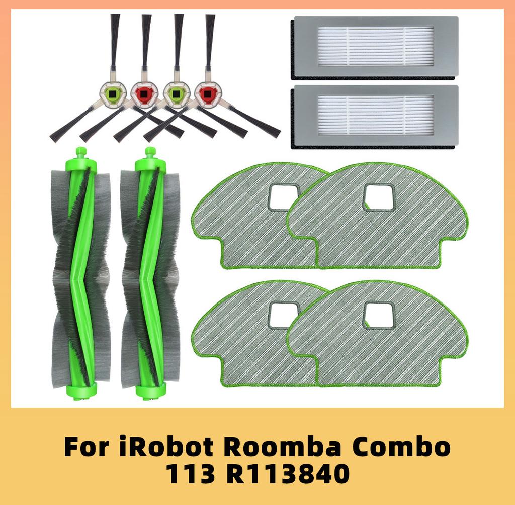 Запасные части для робота-пылесоса iRobot Roomba Combo R113840, сменная основная щетка, боковая щетка, фильтр Hepa, салфетки для швабры