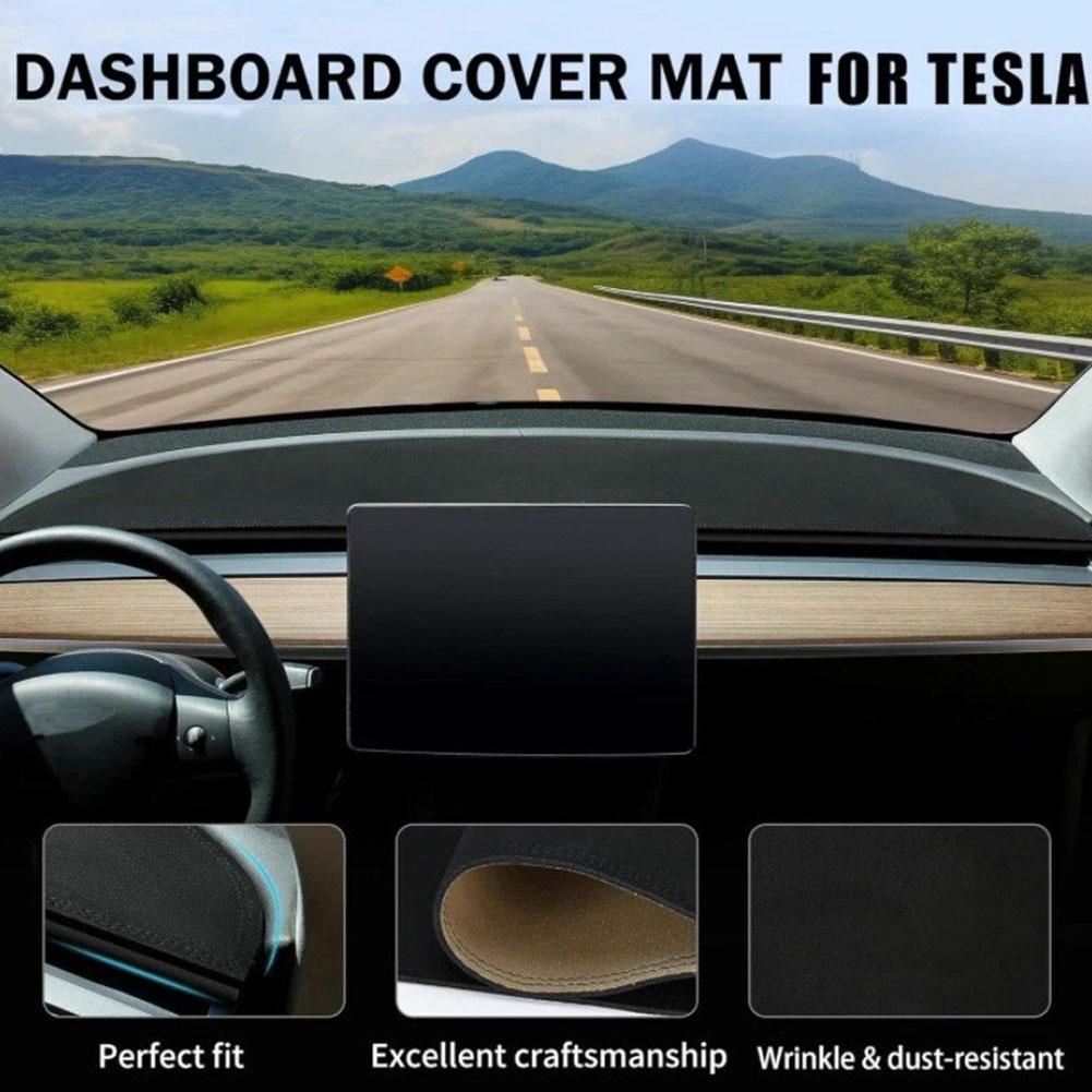 Замшевая накладка на приборную панель для Tesla Model Y Juniper, коврик, нескользящий, 2025, протектор, накладки на панель, A3X1