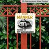 2D Flat, 1pc RV Adventure Metal Sign- Camping Decoration with Real Men Have Adventures in RVs Text- Heavy Structure- Garage, Garden, Clubhouse and