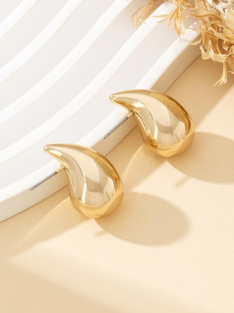 Винтажные массивные серьги-капли в форме купола для женщин, золотистого цвета, из нержавеющей стали, толстые серьги-капли, эффектные свадебные украшения, подарок