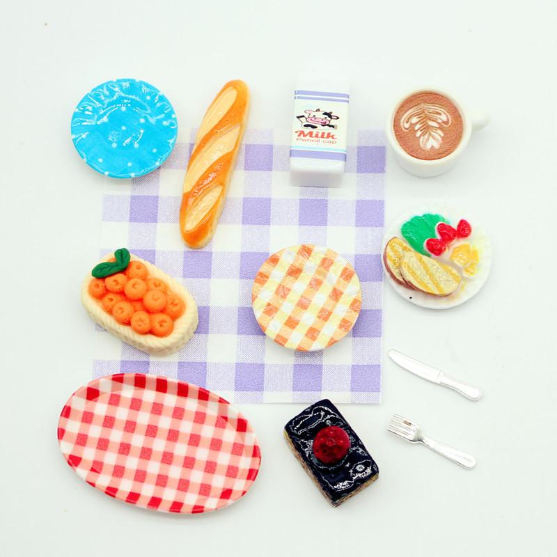 1 Набор Кукольный домик Мини Завтрак Игра Дим Сам Хлеб Джем Тарелка Модель Миниатюрная Кухня Готовка Выпечка Модель Сделай сам Кукольные Аксессуары