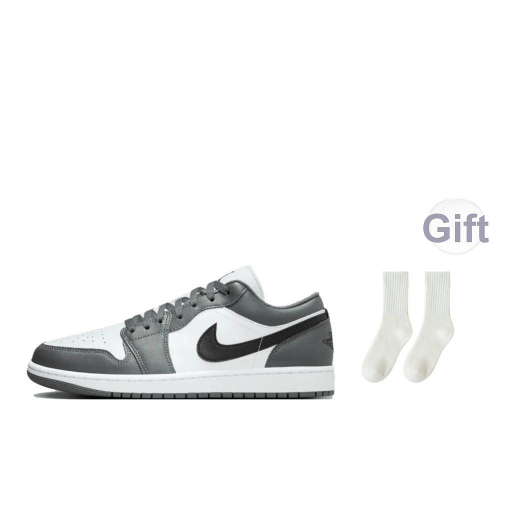 Air Jordan 1 Low Iron Grey Black Унисекс Кроссовки Белый 553558-152