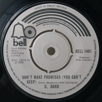 7-дюймовая пластинка GLITTER BAND - Не давай обещаний (Вы не можете оставить BELL1481 Bell Records 1976 UK Рок Б/У