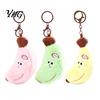 Stuffed Banana Key Ring Cute Plush Keychain, Soft Fruit Pendant Funny Gift for Kids with Embroidered Face, Cartoon Bag Charm Backpack Small Toy