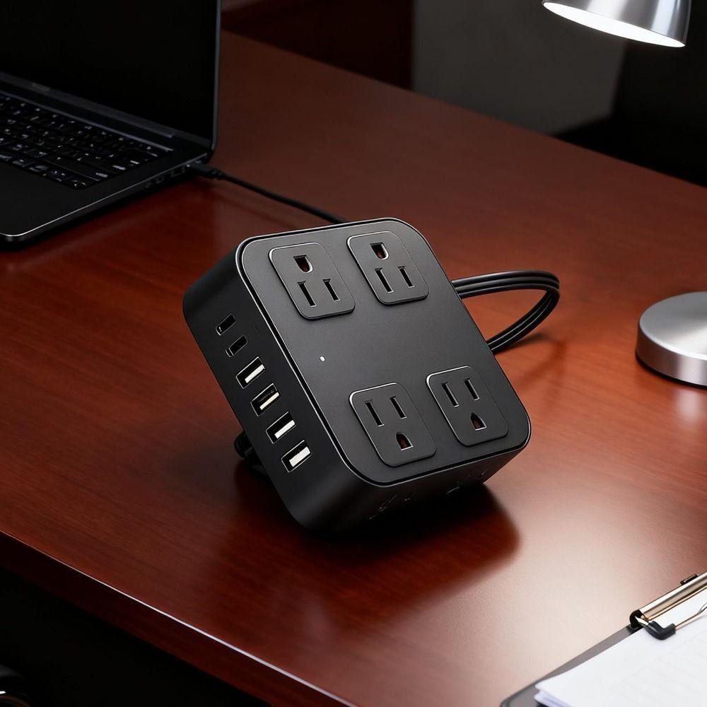 Удлинитель с плоской вилкой и USB-портами 6 USB-портов 8 розеток переменного тока Поддержка нескольких устройств Стандартная американская розетка Эффективный