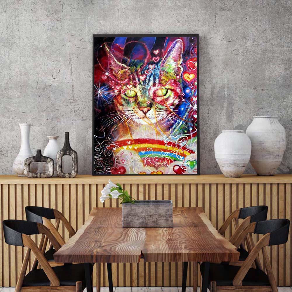 Diamond Painting Cat Diamond Embroidery Animal Diamond Mosaic Full Layout Rhinestones
