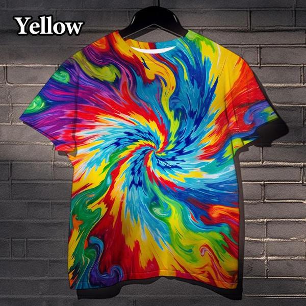 Футболка с принтом «Tie-Dye» в виде радуги на 3D-принте, повседневные топы для мужчин и женщин Street Dizzy Colorful XS-5XL