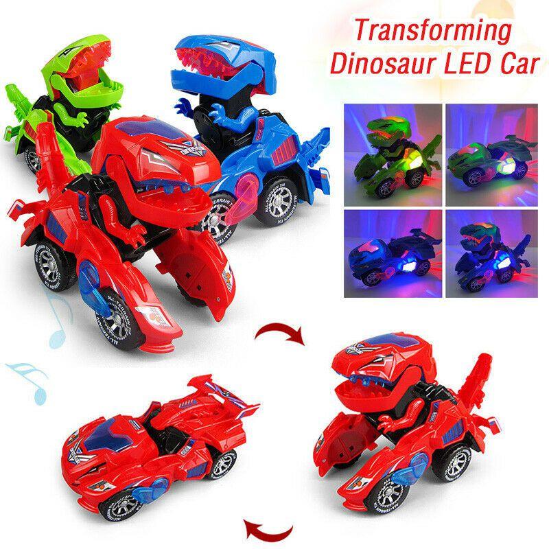 Vibrant Transforming Dinosaur Led Car T-rex Featuring Fun Sounds And Bright Lights For Young Adventurers