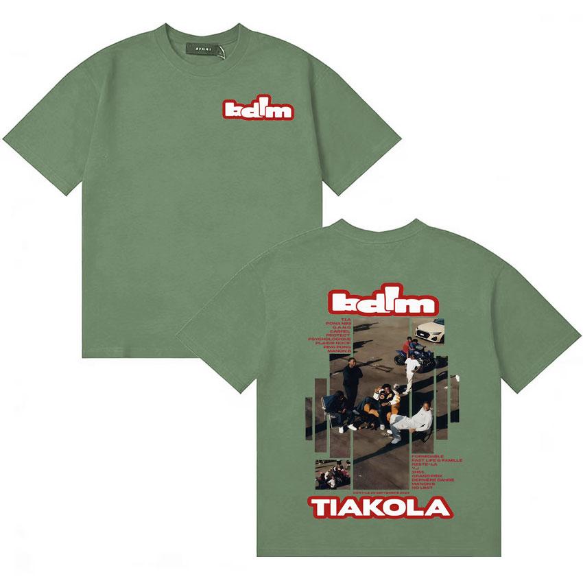 Rapper TIAKOLA Bdim Tour Merch T Shirt Oversized Unisexs Fashion Short Sleeve Tshirt Vintage ONeck Loose Tee Clothing Teenagers