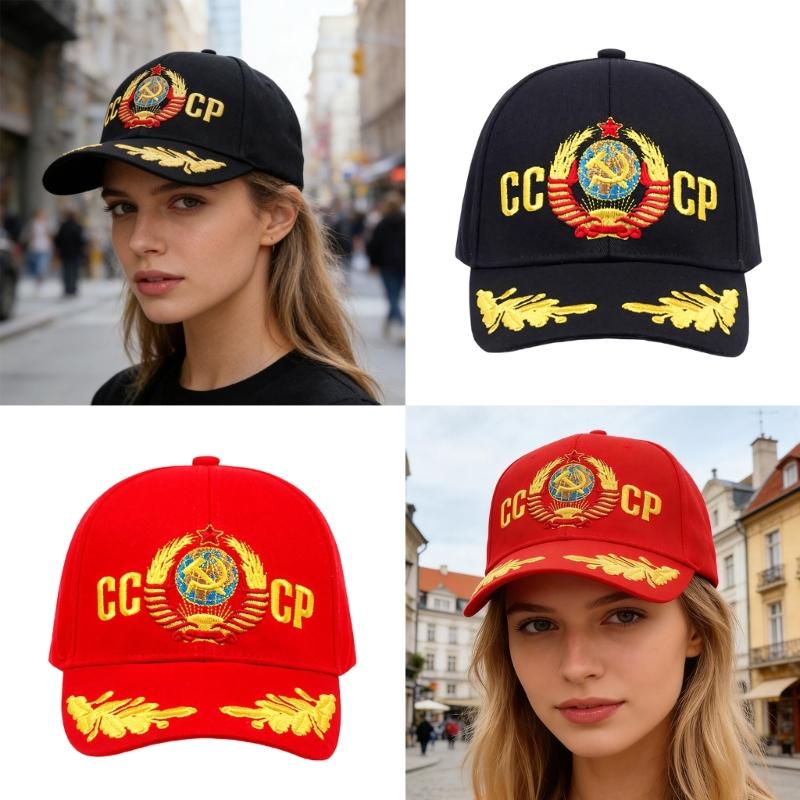 Хлопковая бейсболка с вышивкой "СССР", регулируемая, модная, для улицы, для мужчин и женщин