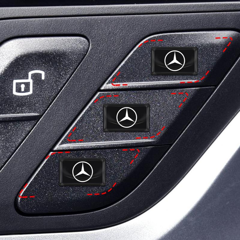 2/5/10Pcs 2025 Fashion New Car Logo Emblem 3D Stickers Carbon Fiber Steering Wheel For Mercedes Benz B R G Class GLK GLA C200 E200 C200L S400