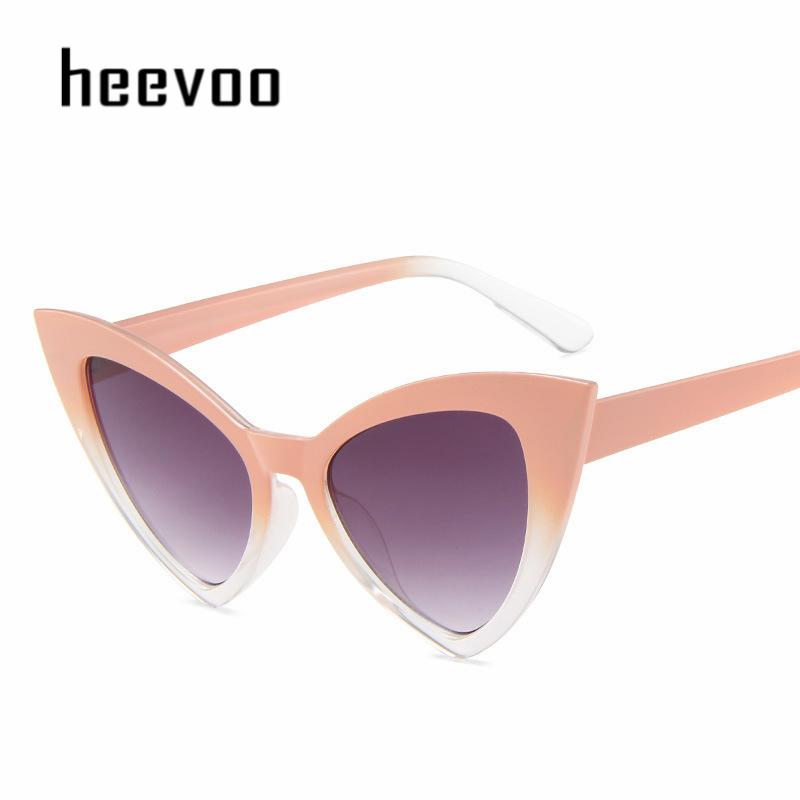 Vintage Cat Eye Sunglasses For Women Retro Cateye Frame Black Colorful Eyewear Female Oculos De Sol