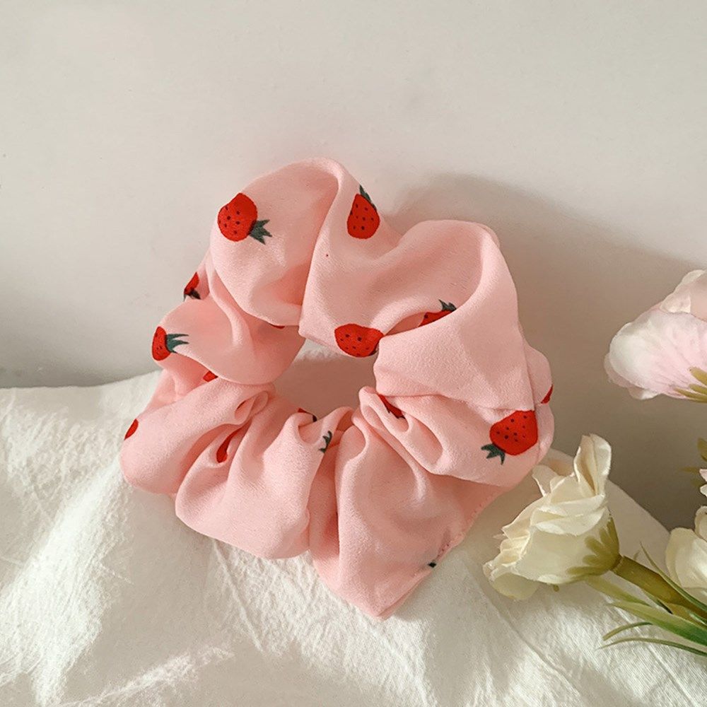 Girls Headwear Strawberry Hair Accessories Fruit Scrunchies Ponytail Holder Hairs Ties Hair Rope