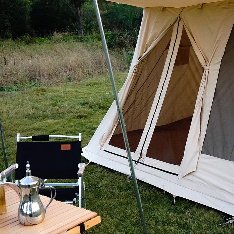 ZISIZ Large Canvas Camping Cabin Tent