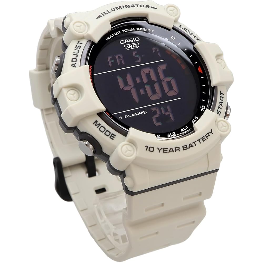 Мужские стандартные цифровые часы Casio AE-1500WH-8B2V, матовый цвет слоновой кости, модель для зарубежного рынка