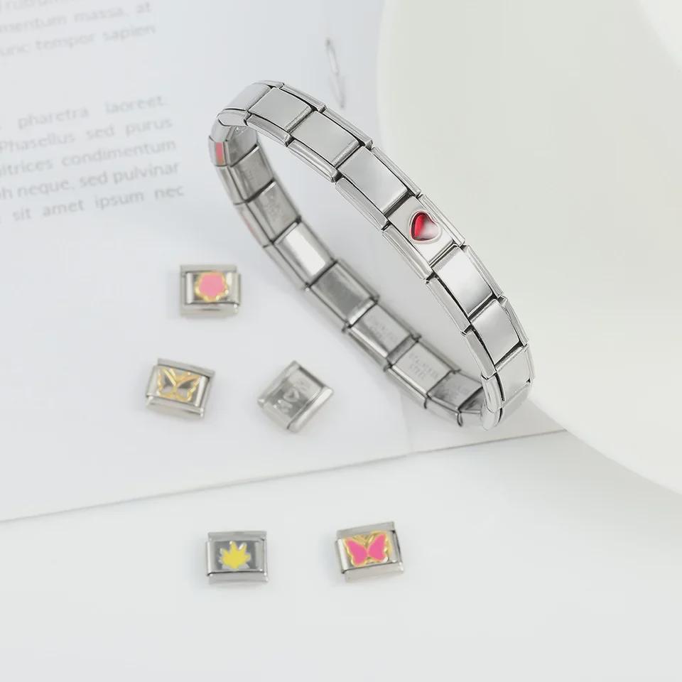 Итальянский DIY съемный браслет из титановой стали с индивидуальным дизайном